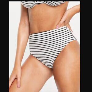 Peek & Beau Exclusive High Waist Bikini Bottom Striped Towelling Womens Size 6